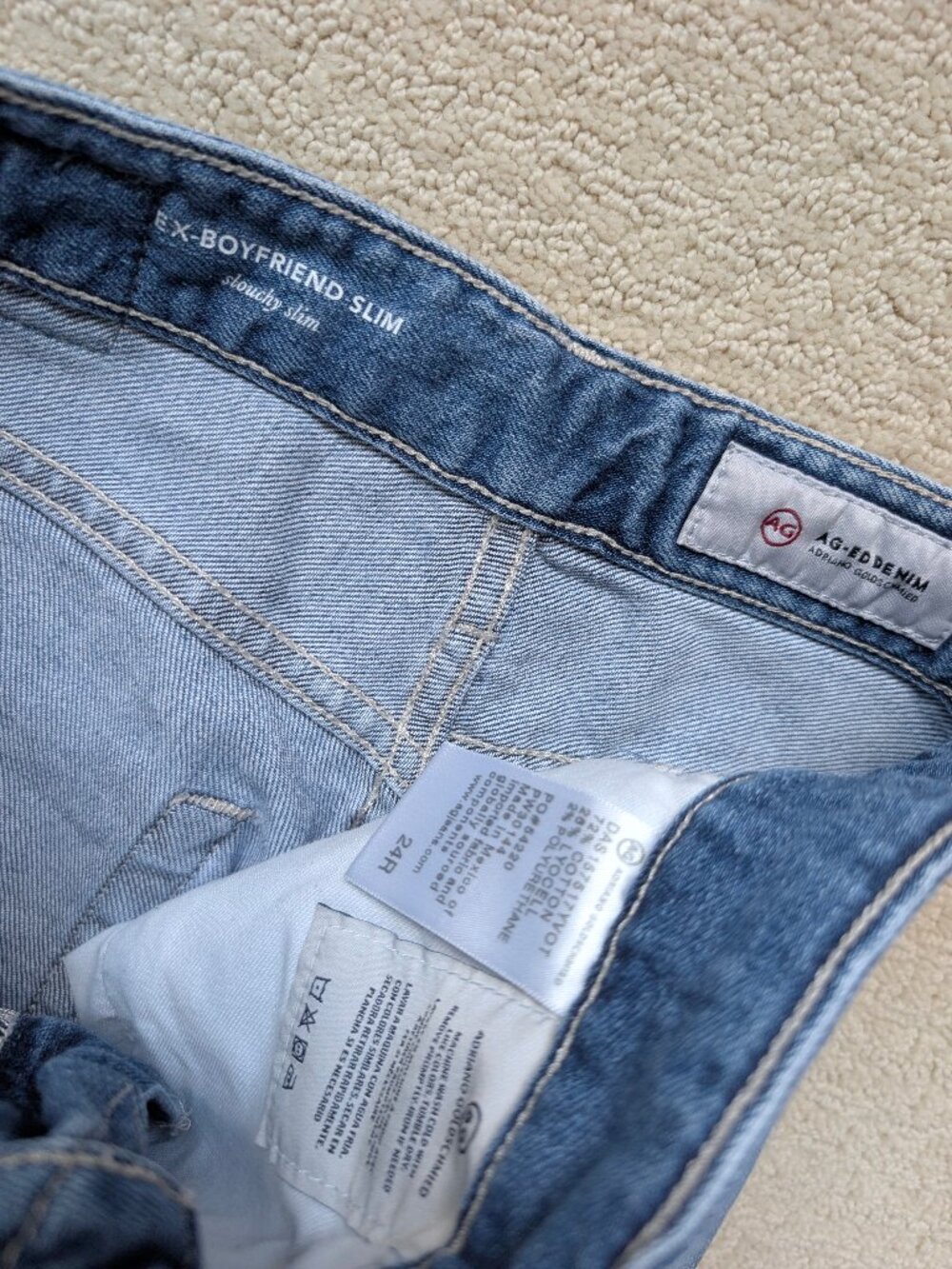 AG sz 24 Ex-boyfriend 17 years Slouchy Slim light blue Jeans Adriano Goldschmied - Picture 6 of 11